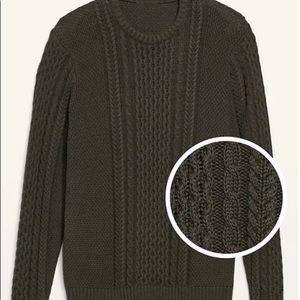 Old Navy Textured Cable-Knit Crew-Neck Sweater for Men